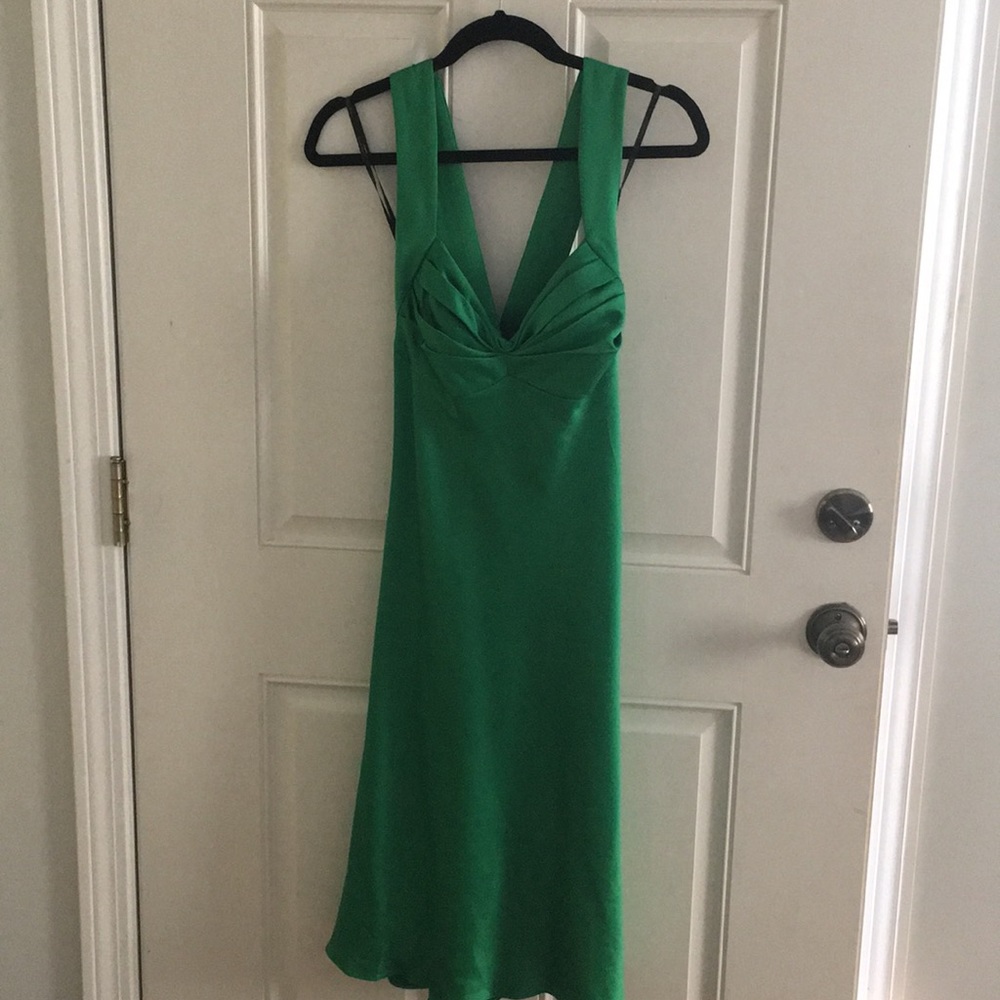 Beautiful green satiny lined dress Calvin Klein